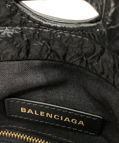 BALENCIAGA（バレンシアガ）BALENCIAGA (バレンシアガ) CRUSH スモール トートバッグ ブラックの古着・服飾アイテム