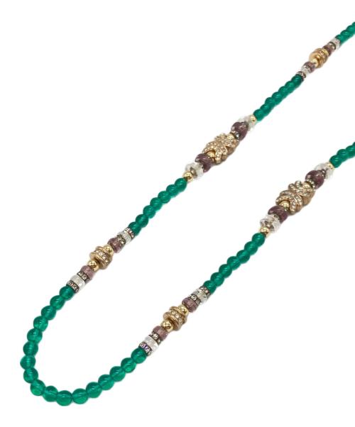 Christian Dior（クリスチャン ディオール）Christian Dior (クリスチャン ディオール) ヴィンテージビーズネックレス グリーンの古着・服飾アイテム