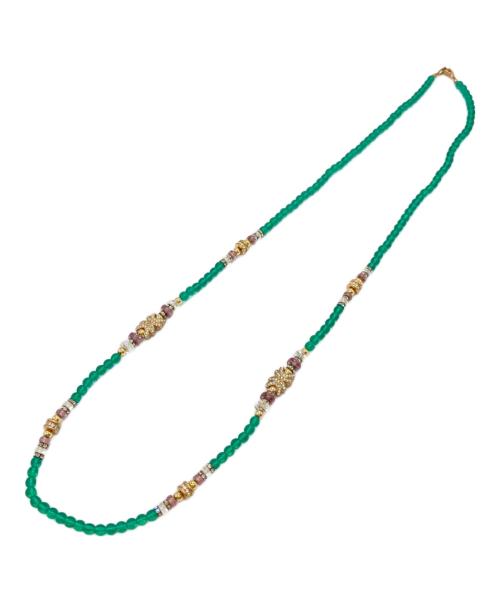 Christian Dior（クリスチャン ディオール）Christian Dior (クリスチャン ディオール) ヴィンテージビーズネックレス グリーンの古着・服飾アイテム