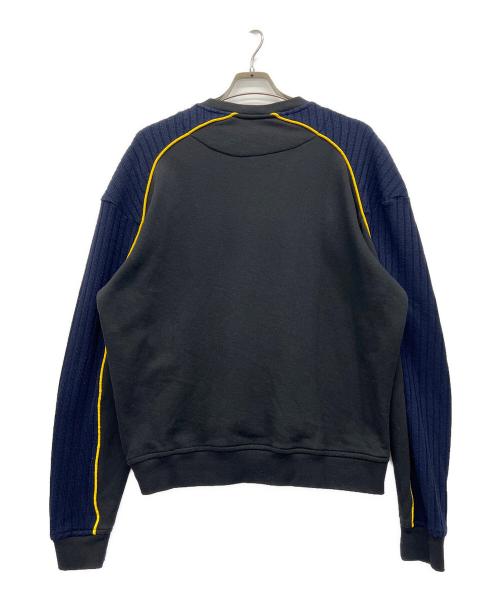 Ahluwalia（アウルワリア）Ahluwalia (アウルワリア) The Curve Knit Crewneck ブラック×ネイビー サイズ:Lの古着・服飾アイテム