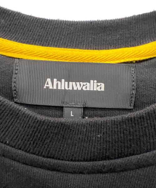 Ahluwalia（アウルワリア）Ahluwalia (アウルワリア) The Curve Knit Crewneck ブラック×ネイビー サイズ:Lの古着・服飾アイテム