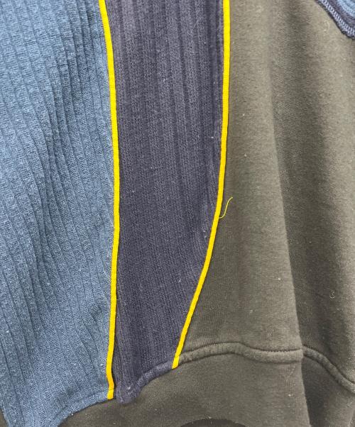 Ahluwalia（アウルワリア）Ahluwalia (アウルワリア) The Curve Knit Crewneck ブラック×ネイビー サイズ:Lの古着・服飾アイテム