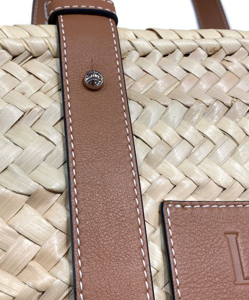 LOEWE（ロエベ）LOEWE (ロエベ) バスケットバッグ ナチュラル×ブラウンの古着・服飾アイテム