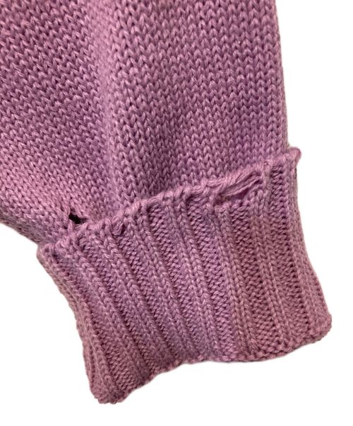 UNDERCOVER（アンダーカバー）UNDERCOVER (アンダーカバー) 脇ジップ ボロニット ピンク サイズ:2の古着・服飾アイテム