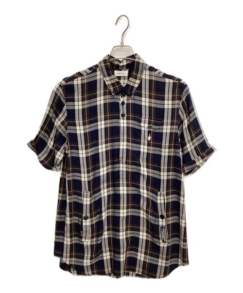 UNDERCOVER（アンダーカバー）UNDERCOVER (アンダーカバー) プルオーバーシャツ ブラウン×ネイビー サイズ:2の古着・服飾アイテム