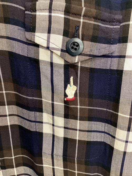 UNDERCOVER（アンダーカバー）UNDERCOVER (アンダーカバー) プルオーバーシャツ ブラウン×ネイビー サイズ:2の古着・服飾アイテム