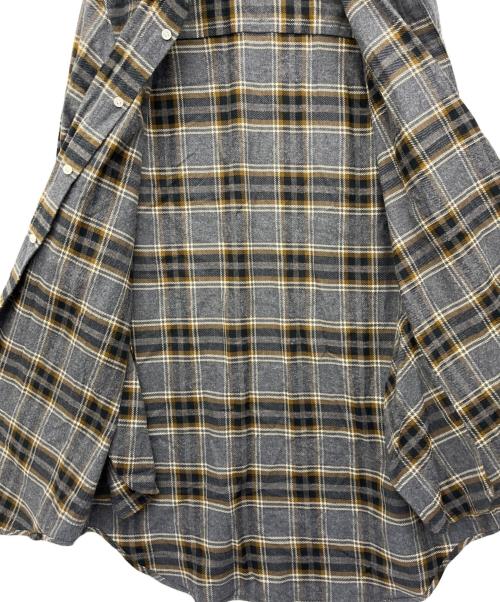 UNDERCOVER（アンダーカバー）UNDERCOVER (アンダーカバー) ネルチェックBDロングシャツ グレー×ブラウン サイズ:1の古着・服飾アイテム