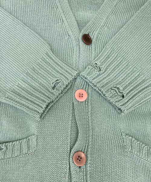 UNDERCOVERISM（アンダーカバーイズム）UNDERCOVERISM (アンダーカバーイズム) Languidダメージカーディガン UI1C4901 黄緑 サイズ:2の古着・服飾アイテム