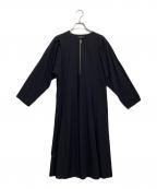 PS Paul SmithＰＳポールスミス）の古着「ソリッドカラーコットントリアセテート ヘンリーワンピース」｜ネイビー