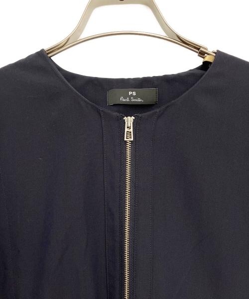 PS Paul Smith（ＰＳポールスミス）PS Paul Smith (ＰＳポールスミス) ソリッドカラーコットントリアセテート ヘンリーワンピース ネイビー サイズ:38の古着・服飾アイテム