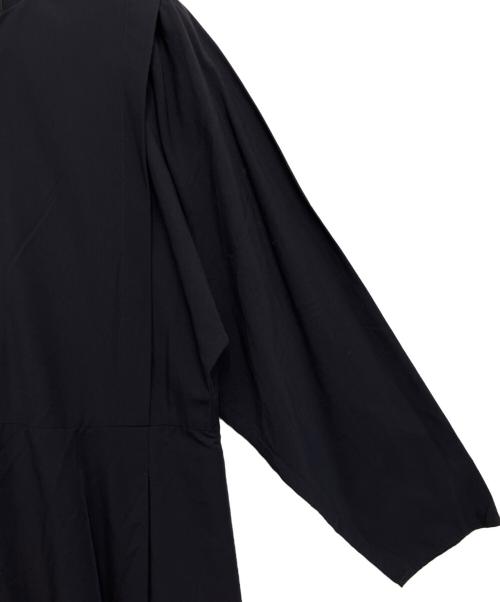 PS Paul Smith（ＰＳポールスミス）PS Paul Smith (ＰＳポールスミス) ソリッドカラーコットントリアセテート ヘンリーワンピース ネイビー サイズ:38の古着・服飾アイテム