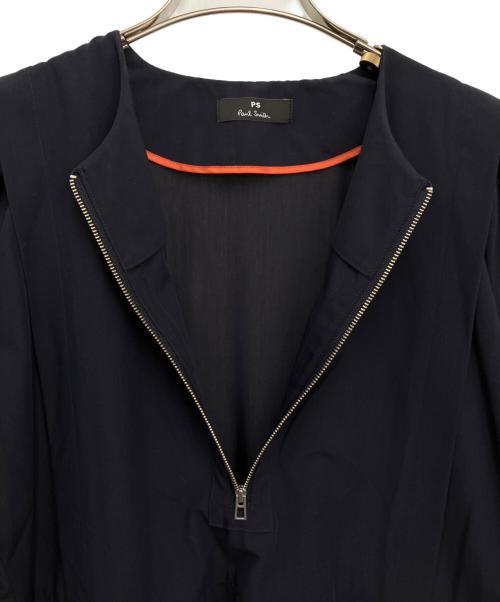 PS Paul Smith（ＰＳポールスミス）PS Paul Smith (ＰＳポールスミス) ソリッドカラーコットントリアセテート ヘンリーワンピース ネイビー サイズ:38の古着・服飾アイテム