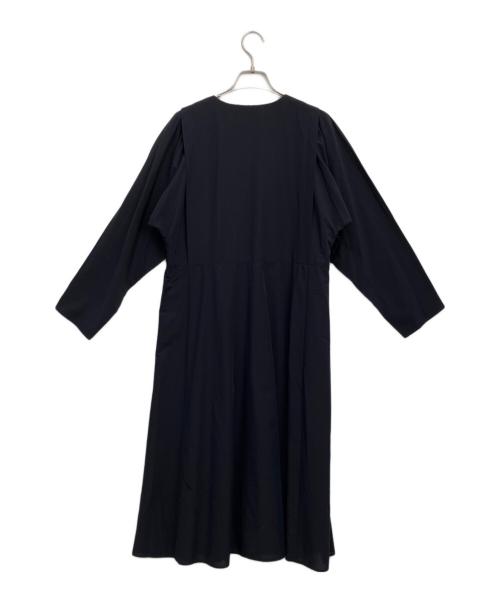 PS Paul Smith（ＰＳポールスミス）PS Paul Smith (ＰＳポールスミス) ソリッドカラーコットントリアセテート ヘンリーワンピース ネイビー サイズ:38の古着・服飾アイテム
