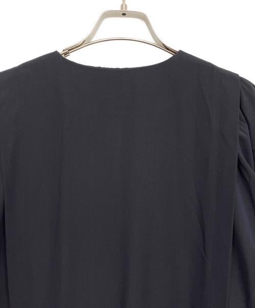 PS Paul Smith（ＰＳポールスミス）PS Paul Smith (ＰＳポールスミス) ソリッドカラーコットントリアセテート ヘンリーワンピース ネイビー サイズ:38の古着・服飾アイテム