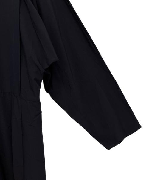 PS Paul Smith（ＰＳポールスミス）PS Paul Smith (ＰＳポールスミス) ソリッドカラーコットントリアセテート ヘンリーワンピース ネイビー サイズ:38の古着・服飾アイテム