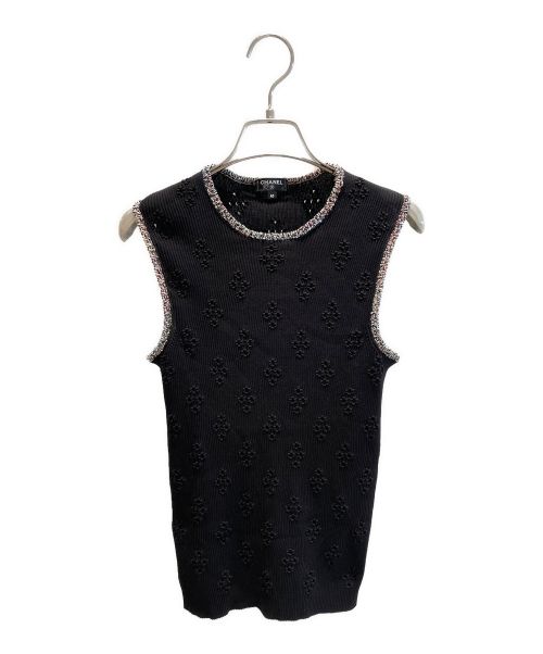 CHANEL（シャネル）CHANEL (シャネル) ロゴボタンアンサンブルカーディガン ブラック サイズ:40の古着・服飾アイテム