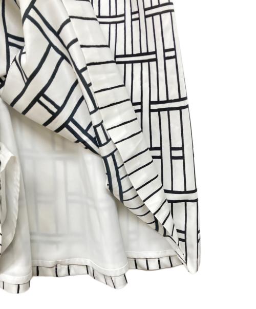 Viaggio Blu（ビアッジョブルー）Viaggio Blu (ビアッジョブルー) チェックプリントフレアワンピース ホワイト サイズ:2の古着・服飾アイテム