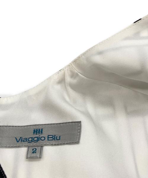 Viaggio Blu（ビアッジョブルー）Viaggio Blu (ビアッジョブルー) チェックプリントフレアワンピース ホワイト サイズ:2の古着・服飾アイテム