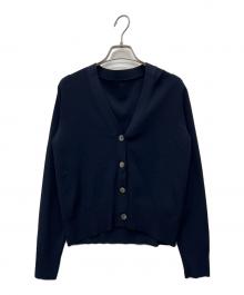 SOEJU（ソージュ）の古着「Vネックショートニットカーディガン」｜ネイビー