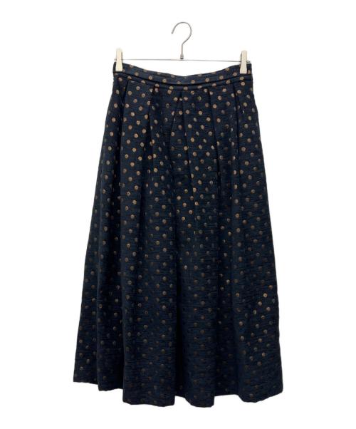 IENA LA BOUCLE（イエナ ラ ブークル）IENA LA BOUCLE (イエナ ラ ブークル) ドットジャガードタックスカート ネイビー サイズ:40の古着・服飾アイテム