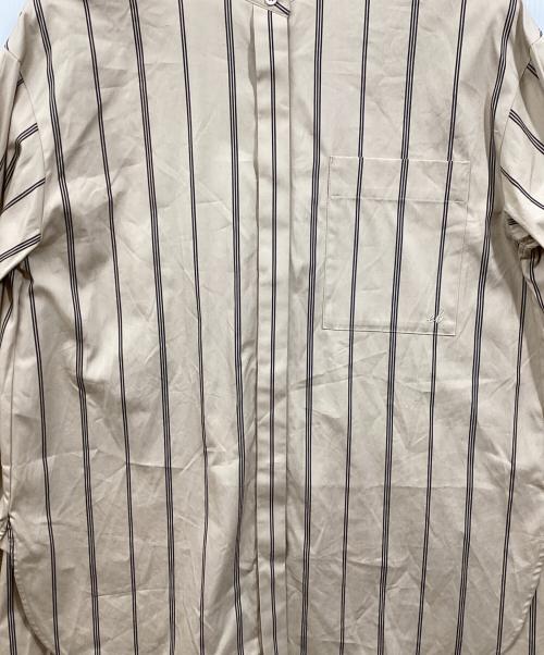 ebure（エブール）ebure (エブール) コットンストライプ バンドカラーシャツ ベージュ サイズ:38の古着・服飾アイテム