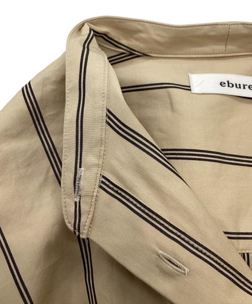 ebure（エブール）ebure (エブール) コットンストライプ バンドカラーシャツ ベージュ サイズ:38の古着・服飾アイテム