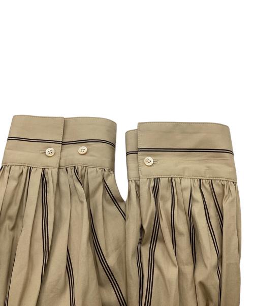 ebure（エブール）ebure (エブール) コットンストライプ バンドカラーシャツ ベージュ サイズ:38の古着・服飾アイテム