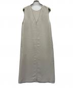 uncraveアンクレイヴ）の古着「ウォッシャブルダブルクロスジレワンピース」｜アイボリー