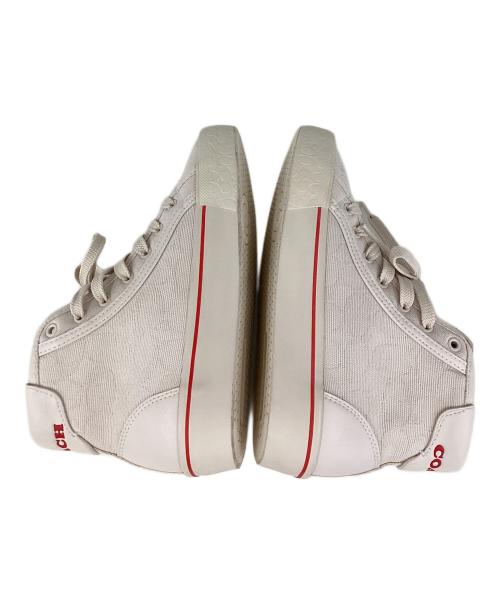 COACH（コーチ）COACH (コーチ) CITYSOLE ハイトップ プラットフォーム スニーカー ベージュ サイズ:22.5の古着・服飾アイテム