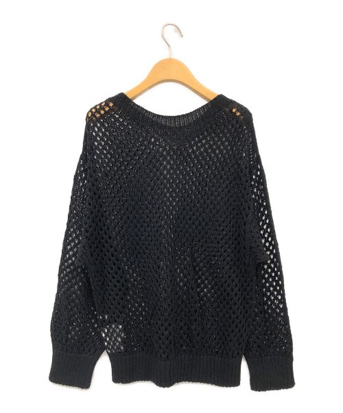 GALERIE VIE（ギャルリーヴィー）GALERIE VIE (ギャルリーヴィー) オープンワークリネン クルーネックプルオーバー ブラック サイズ:Fの古着・服飾アイテム