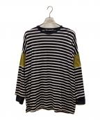 ENFOLDエンフォルド）の古着「SHIRT LAYERED BORDER PULLOVER/シャツレイヤードボーダープルオーバー」｜ブラック