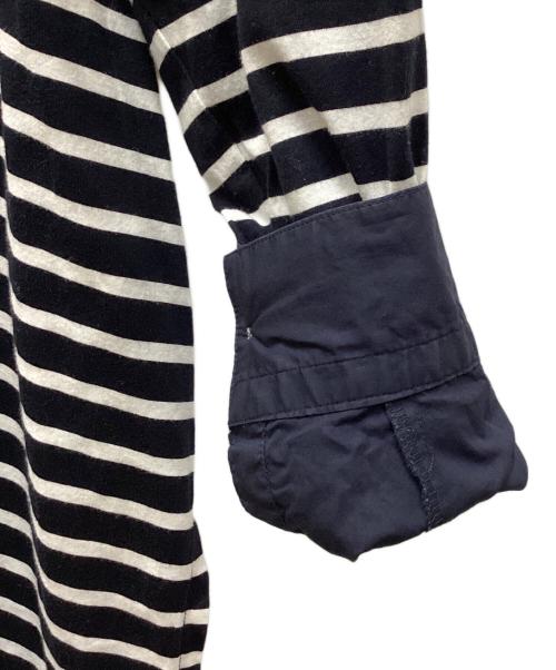 ENFOLD（エンフォルド）ENFOLD (エンフォルド) SHIRT LAYERED BORDER PULLOVER/シャツレイヤードボーダープルオーバー ブラック サイズ:38の古着・服飾アイテム