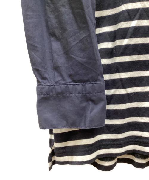 ENFOLD（エンフォルド）ENFOLD (エンフォルド) SHIRT LAYERED BORDER PULLOVER/シャツレイヤードボーダープルオーバー ブラック サイズ:38の古着・服飾アイテム