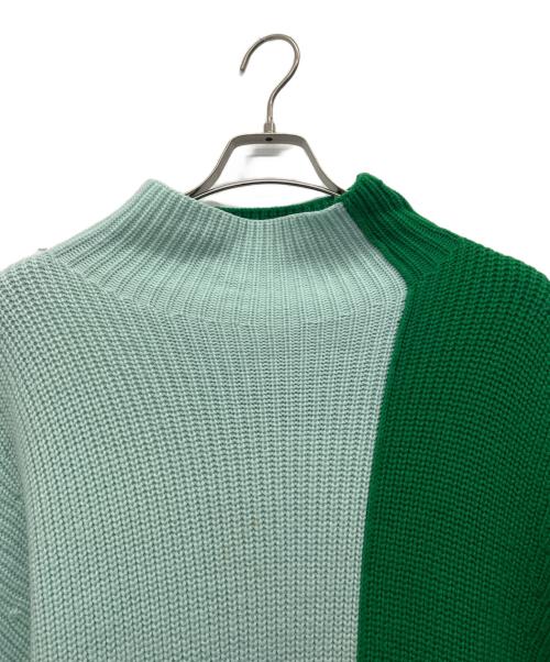 ENFOLD（エンフォルド）ENFOLD (エンフォルド) リブカラーブロックPULLOVER グリーン サイズ:38の古着・服飾アイテム