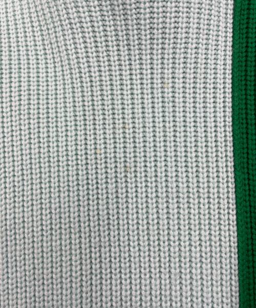 ENFOLD（エンフォルド）ENFOLD (エンフォルド) リブカラーブロックPULLOVER グリーン サイズ:38の古着・服飾アイテム