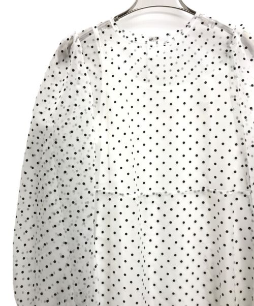 STINA closet（スティナクローゼット）STINA closet (スティナクローゼット) ドットオーガンジードレス ホワイト サイズ:36の古着・服飾アイテム
