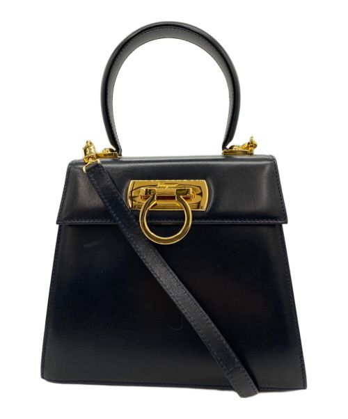 Salvatore Ferragamo（サルヴァトーレ フェラガモ）Salvatore Ferragamo (サルヴァトーレ フェラガモ) ガンチーニ2WAYバッグ ネイビーの古着・服飾アイテム