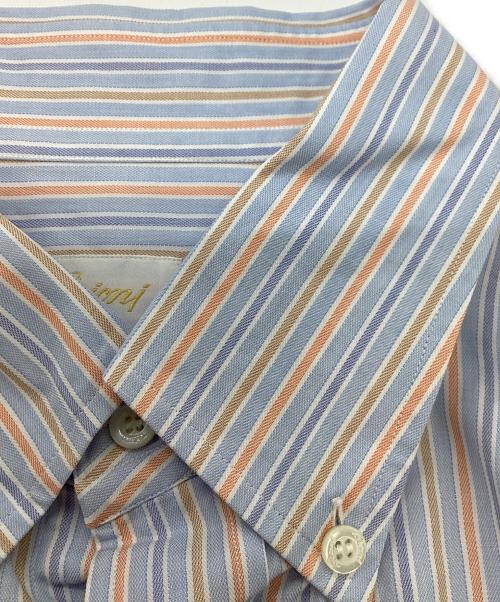 BRIONI（ブリオーニ）BRIONI (ブリオーニ) ストライプBDシャツ ブルー サイズ:VIの古着・服飾アイテム