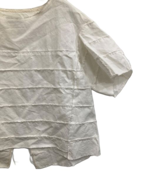 DRAWER（ドゥロワー）DRAWER (ドゥロワー) 半袖ブラウス ホワイト サイズ:38の古着・服飾アイテム