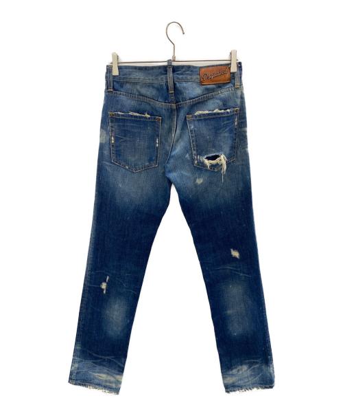 DSQUARED2（ディースクエアード）DSQUARED2 (ディースクエアード) ハードクラッシュダメージデニムパンツ インディゴ サイズ:44の古着・服飾アイテム