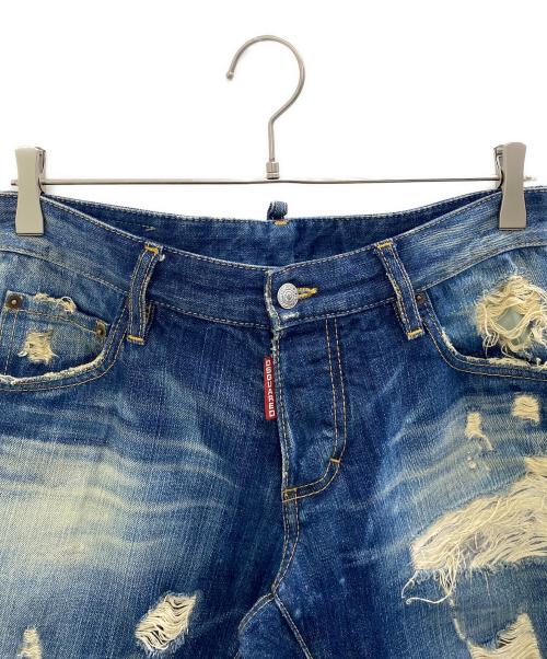 DSQUARED2（ディースクエアード）DSQUARED2 (ディースクエアード) ハードクラッシュダメージデニムパンツ インディゴ サイズ:44の古着・服飾アイテム