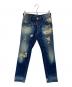 DSQUARED2（ディースクエアード）の古着「ハードクラッシュダメージデニムパンツ」｜インディゴ