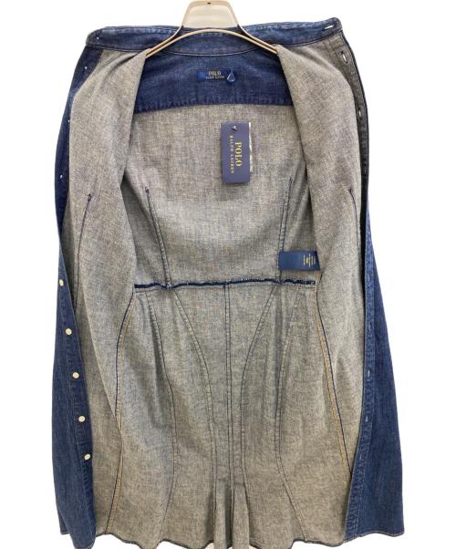 POLO RALPH LAUREN（ポロ・ラルフローレン）POLO RALPH LAUREN (ポロ・ラルフローレン) ストレッチデニム シャツドレス インディゴ サイズ:SIZE 4 未使用品の古着・服飾アイテム