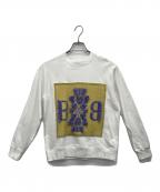 BARRIEバリー）の古着「エンブロイダリーパネルスウェットシャツ」｜ホワイト