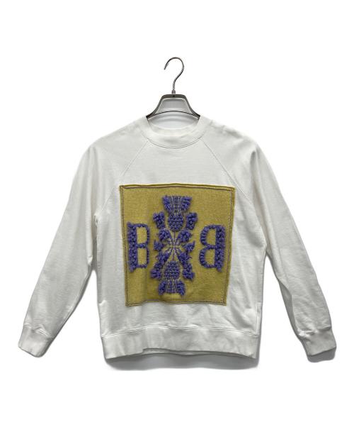 BARRIE（バリー）BARRIE (バリー) エンブロイダリーパネルスウェットシャツ ホワイト サイズ:XSの古着・服飾アイテム