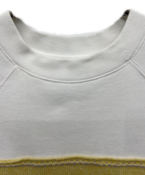 BARRIE（バリー）BARRIE (バリー) エンブロイダリーパネルスウェットシャツ ホワイト サイズ:XSの古着・服飾アイテム