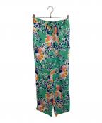 ESTNATIONエストネーション）の古着「フラワープリントパンツ」｜グリーン