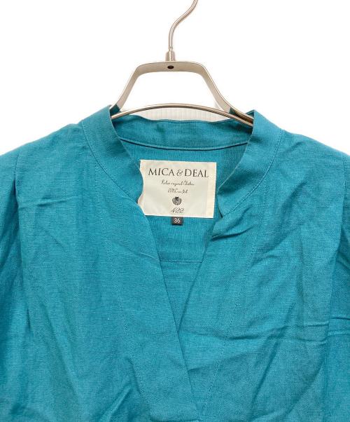 MICA&DEAL（マイカアンドディール）MICA&DEAL (マイカアンドディール) タックショルダーワンピース ブルー サイズ:36の古着・服飾アイテム