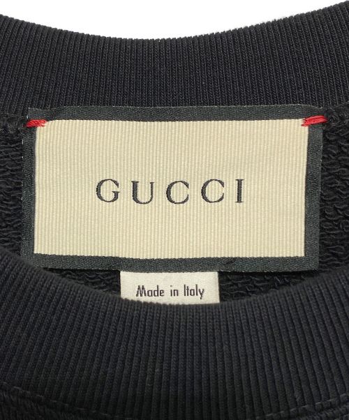 GUCCI（グッチ）GUCCI (グッチ) キャット刺繍クルーネックスウェット ブラック サイズ:Sの古着・服飾アイテム