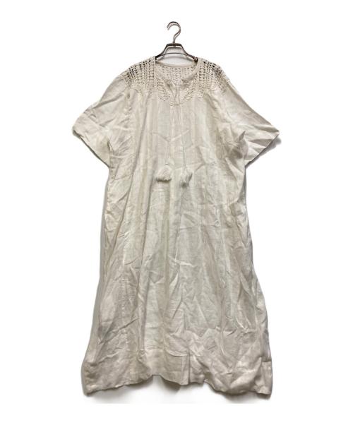 cardo fabrica（カルドファブリカ）cardo fabrica (カルドファブリカ) ヨークかぎ針編みワンピース ホワイト サイズ:SIZE Freeの古着・服飾アイテム
